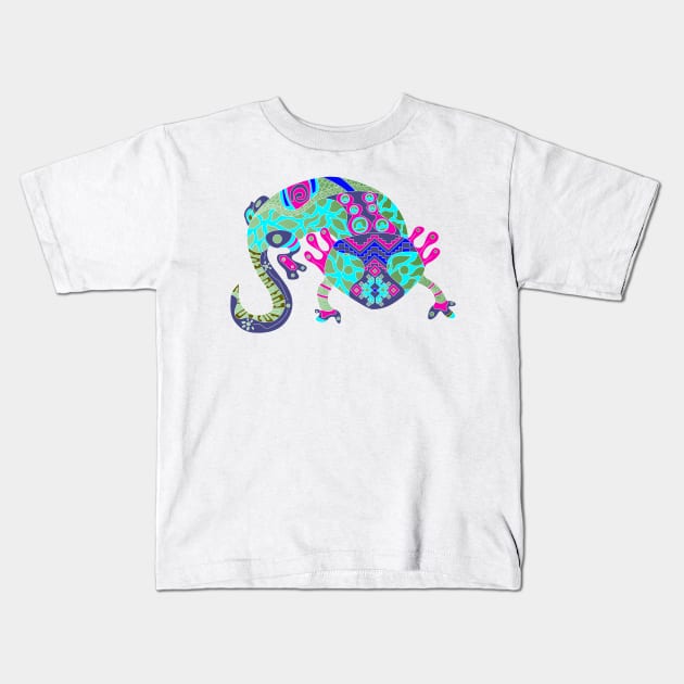 wetland axolotl ecopop Kids T-Shirt by jorge_lebeau